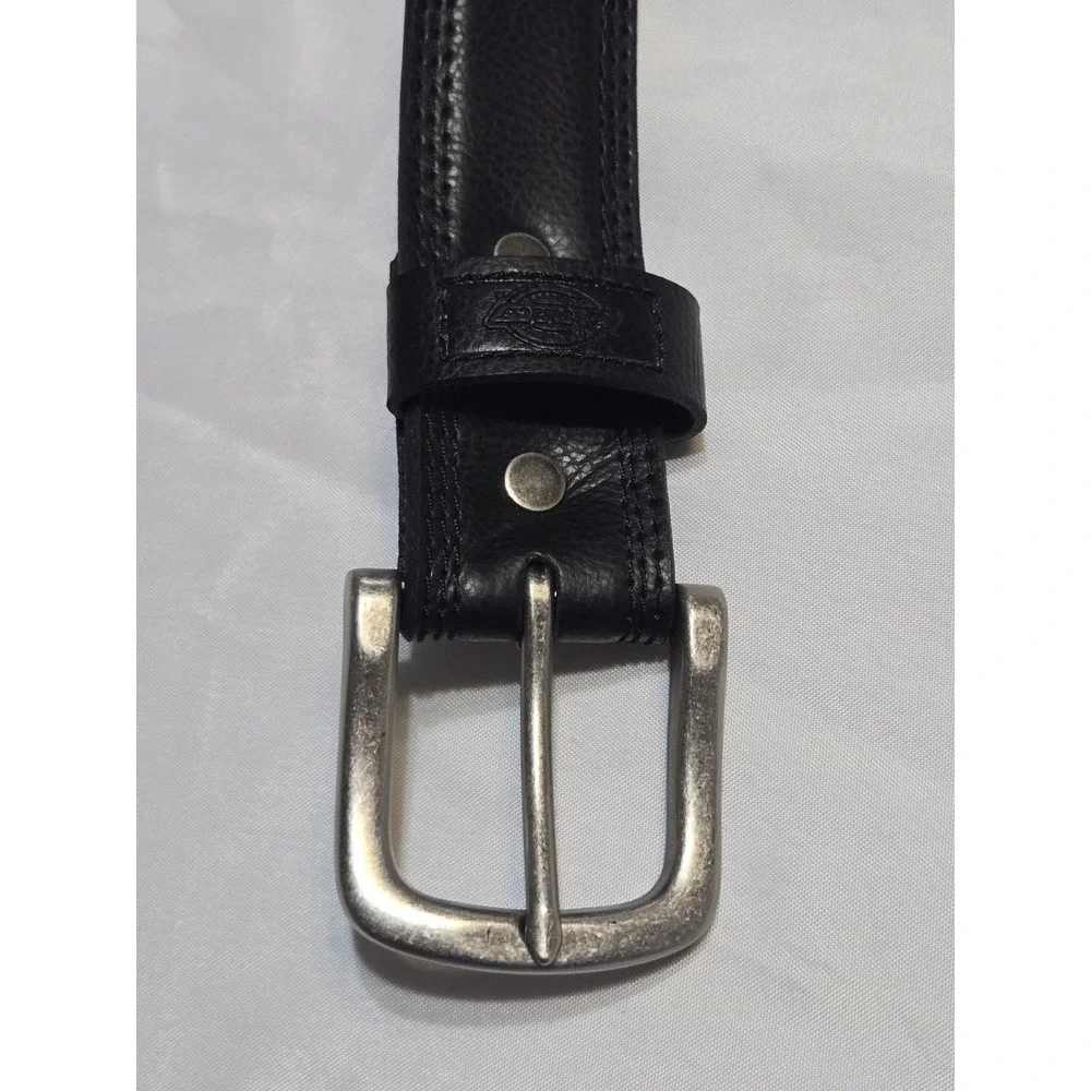 Dickies Stretched Black Genuine Leather Work Belt Mens Size 38-40, 1.5